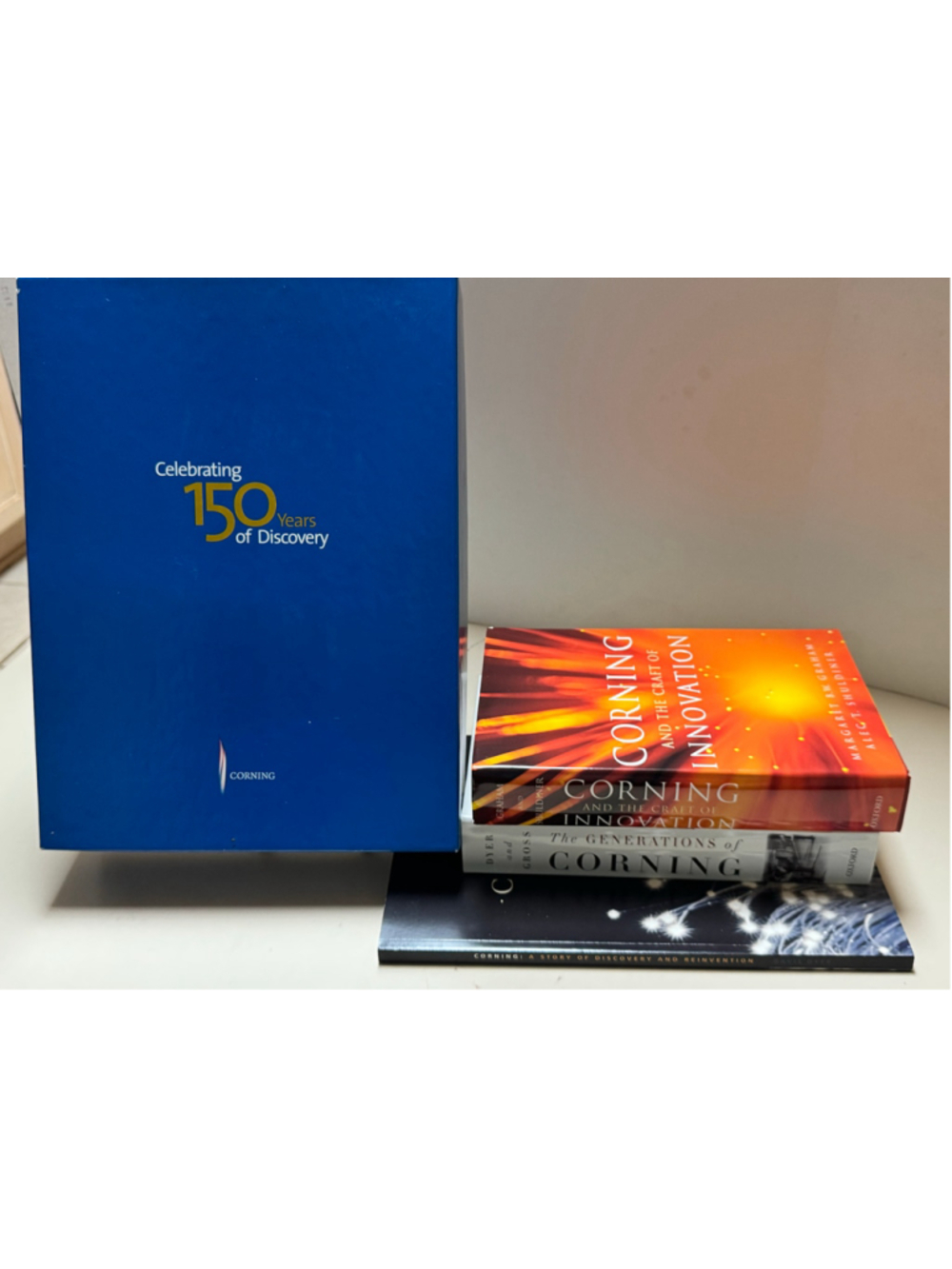 Rare Corning Celebrating 150 Years of Discovery 3 Book Box Set 150 yrs